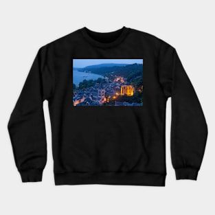 Old town, dusk, Bacharach, Middle Rhine, Rhine, evening Crewneck Sweatshirt